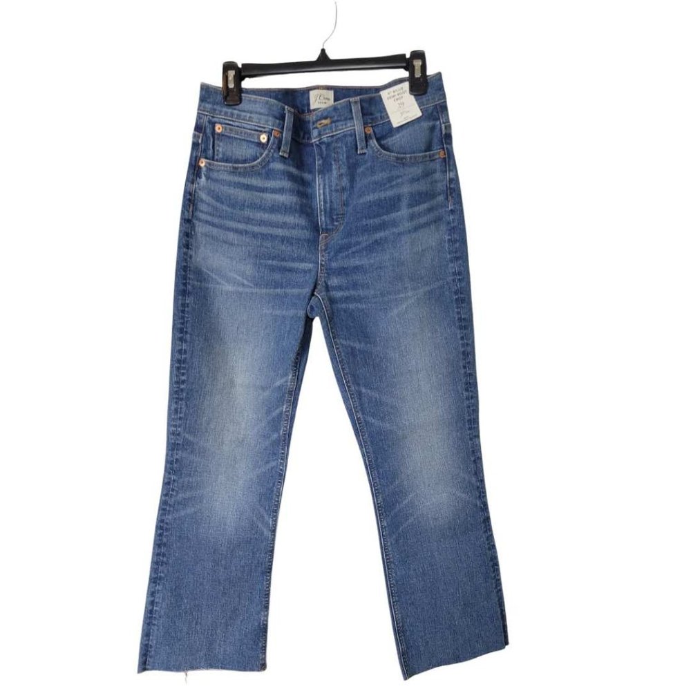 J Crew 9" Billie Demi Boot Crop Sz 29 Womens Medium Wash Raw Hem NWT